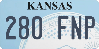 KS license plate 280FNP