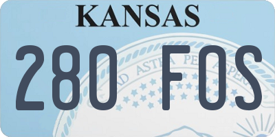 KS license plate 280FOS
