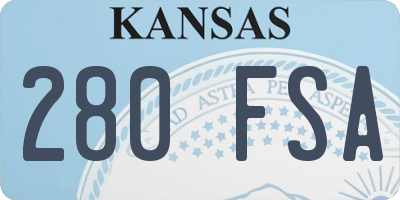 KS license plate 280FSA