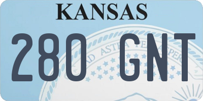 KS license plate 280GNT