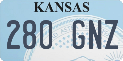 KS license plate 280GNZ