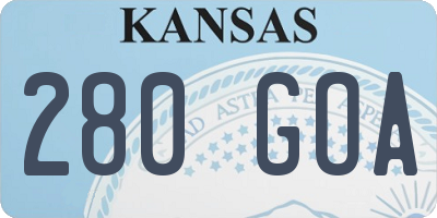 KS license plate 280GOA