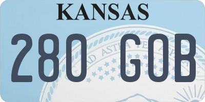 KS license plate 280GOB