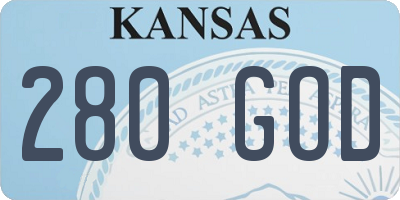 KS license plate 280GOD