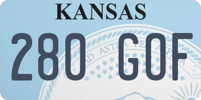 KS license plate 280GOF