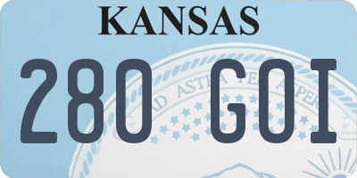 KS license plate 280GOI