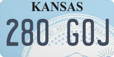 KS license plate 280GOJ