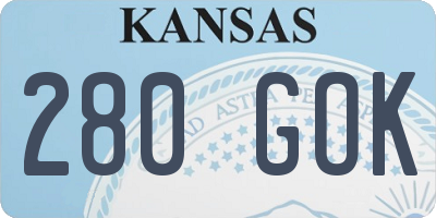 KS license plate 280GOK