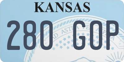 KS license plate 280GOP