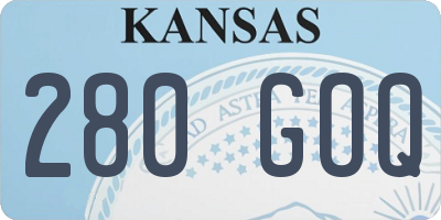 KS license plate 280GOQ