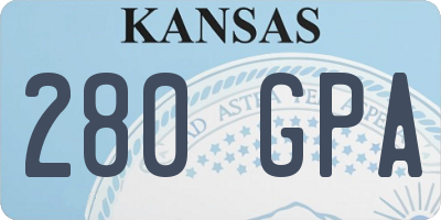 KS license plate 280GPA