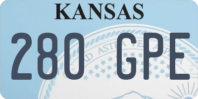 KS license plate 280GPE