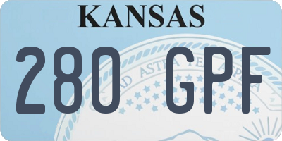 KS license plate 280GPF