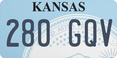 KS license plate 280GQV