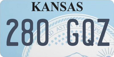 KS license plate 280GQZ