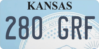 KS license plate 280GRF
