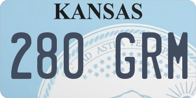 KS license plate 280GRM