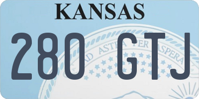 KS license plate 280GTJ