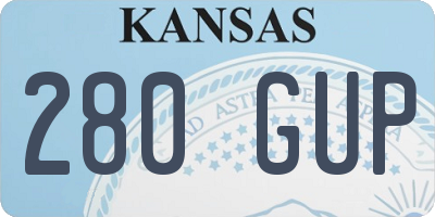 KS license plate 280GUP