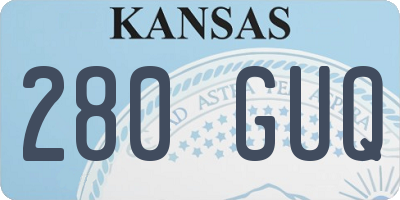 KS license plate 280GUQ