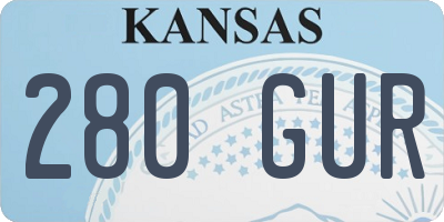 KS license plate 280GUR