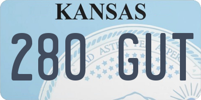 KS license plate 280GUT