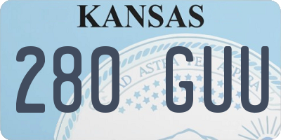 KS license plate 280GUU
