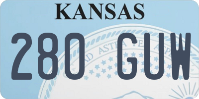 KS license plate 280GUW