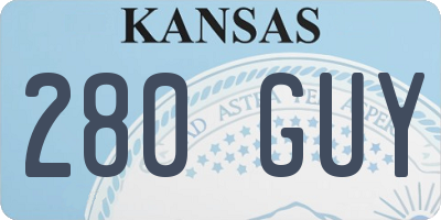 KS license plate 280GUY