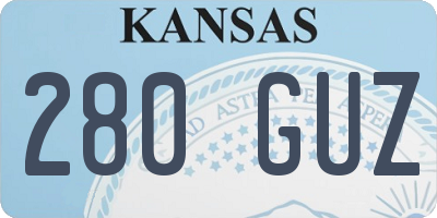 KS license plate 280GUZ