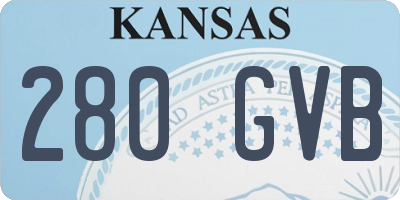 KS license plate 280GVB