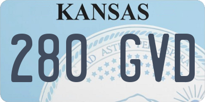 KS license plate 280GVD