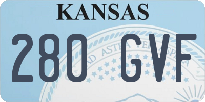 KS license plate 280GVF