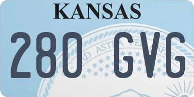 KS license plate 280GVG
