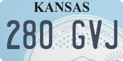 KS license plate 280GVJ