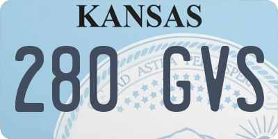 KS license plate 280GVS
