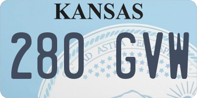 KS license plate 280GVW