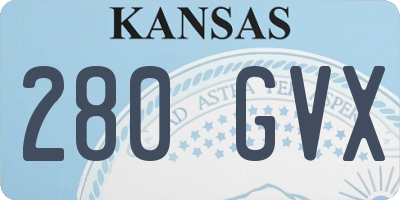 KS license plate 280GVX