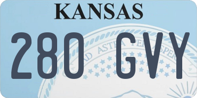 KS license plate 280GVY