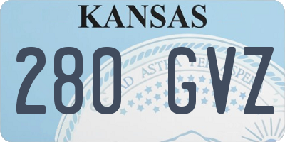 KS license plate 280GVZ