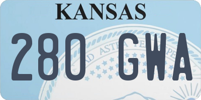 KS license plate 280GWA