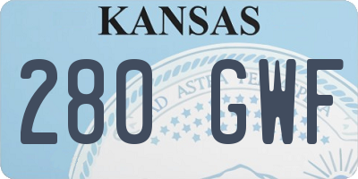 KS license plate 280GWF