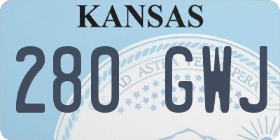 KS license plate 280GWJ