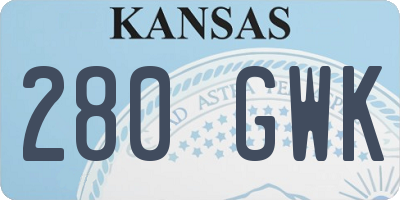 KS license plate 280GWK