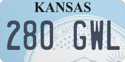 KS license plate 280GWL