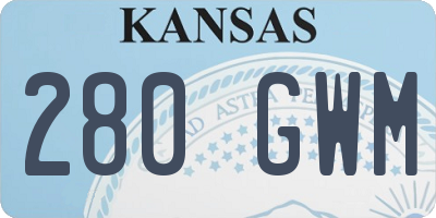 KS license plate 280GWM