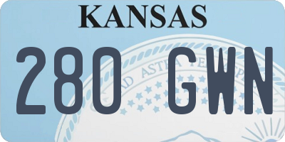 KS license plate 280GWN
