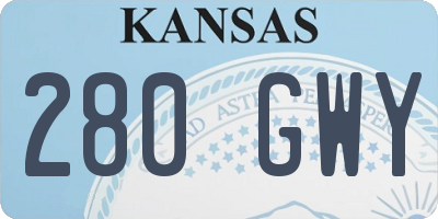 KS license plate 280GWY