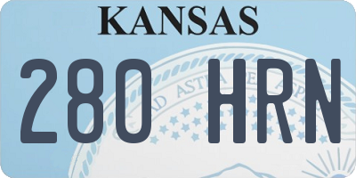 KS license plate 280HRN
