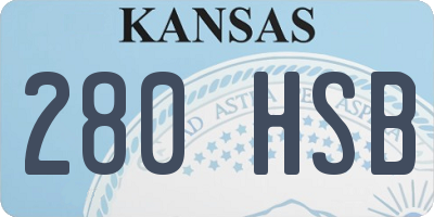 KS license plate 280HSB